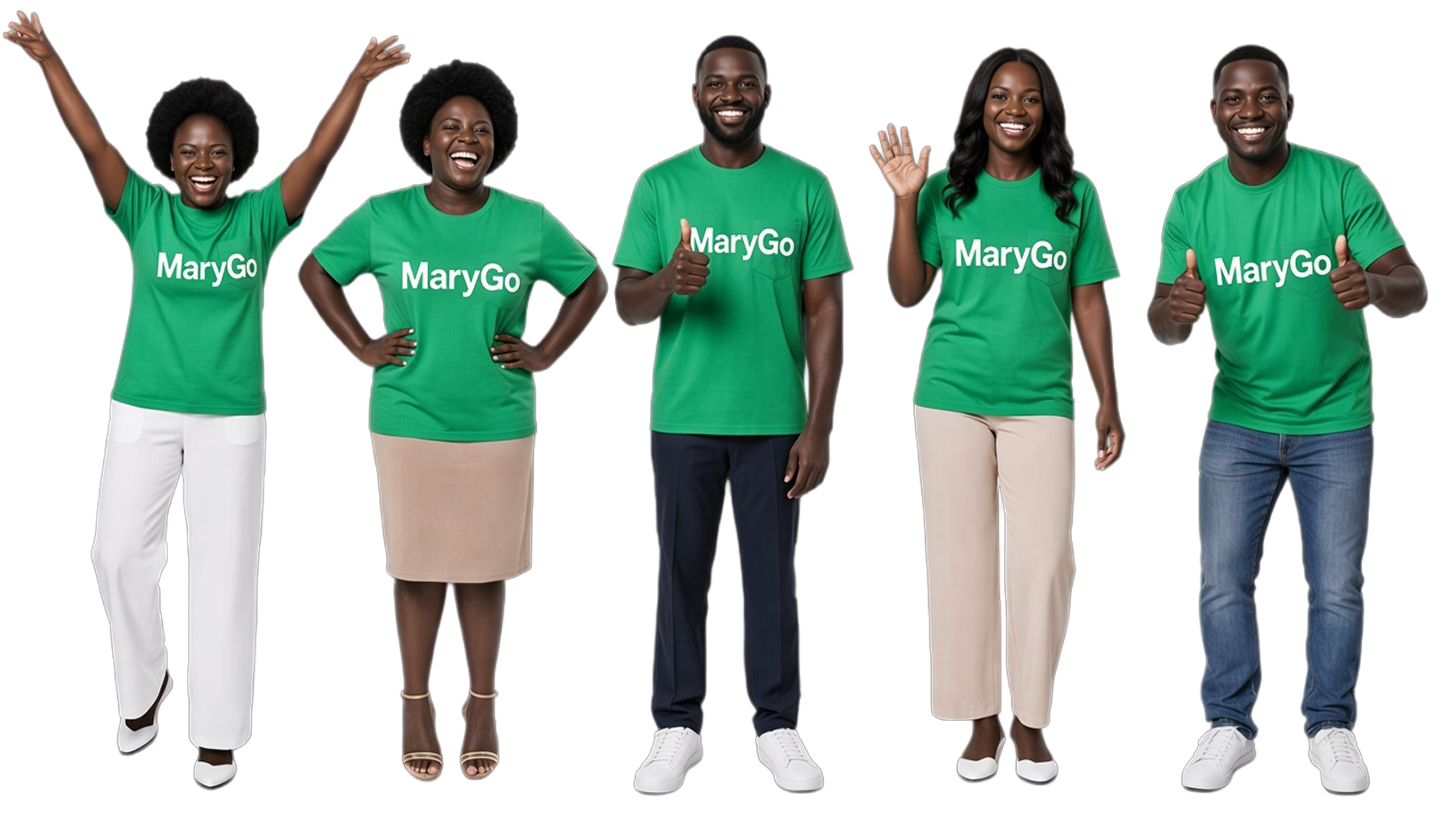 MaryGo team members in green shirts